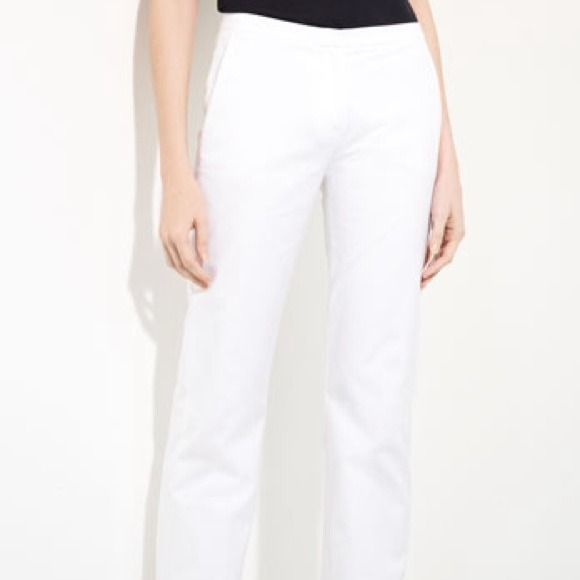 Piazza Sempione Violet Stretch Sateen White Pants - Picture 2 of 4